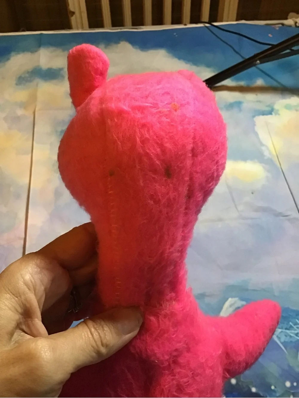 Vintage 1964 mighty star pink panther plush -Preowned